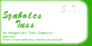szabolcs tuss business card